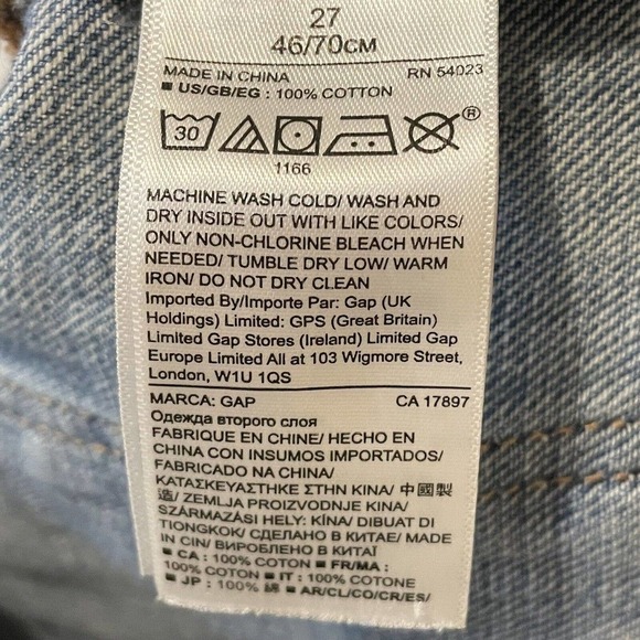 GAP Skirt Women Size 27 Blue Denim Jean Distressed 5 Pocket Mini Straight 2363… - Picture 7 of 8